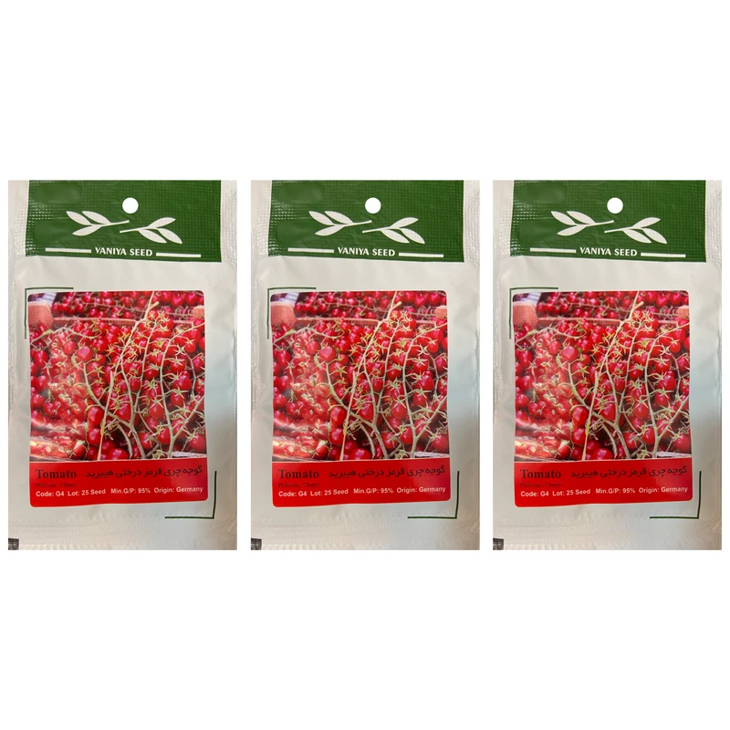 بذر گوجه چری قرمز درختی هیبرید وانیا مدل Tomato Philovita Cherry بسته 3 عددی
