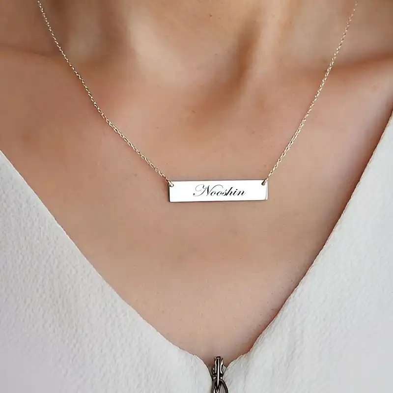 گردنبند نقره زنانه لیردا مدل اسم نوشین