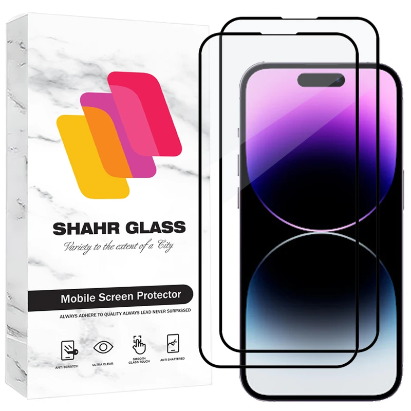 محافظ صفحه نمایش شیشه ای شهر گلس مدل FUL2 مناسب برای گوشی موبایل اپل iPhone 14 Pro Max بسته دو عددی