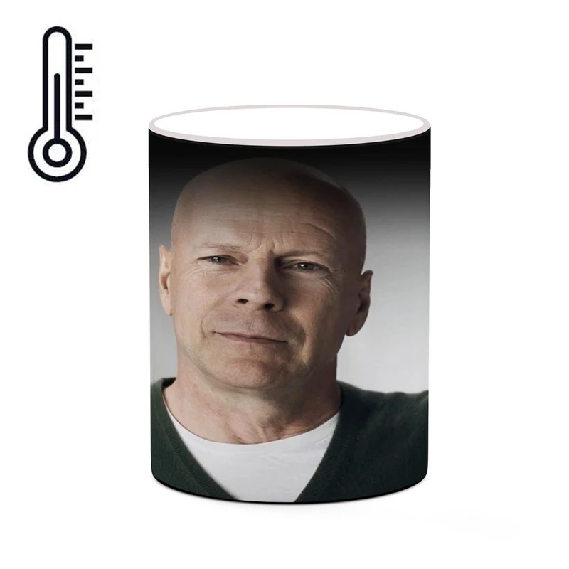 ماگ حرارتی کاکتی طرح بروس ویلیس Bruce Willis مدل mgh25364