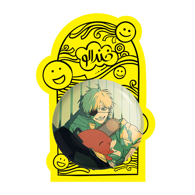 آینه جیبی خندالو طرح دنجی انیمه مرد اره ای Chainsaw Man مدل تاشو کد 17909