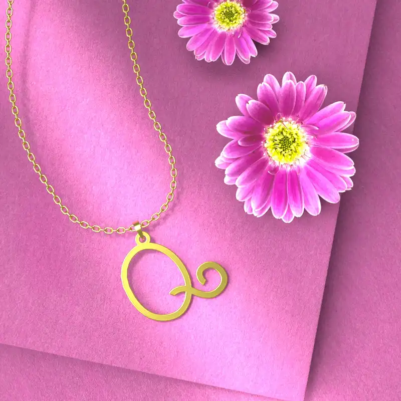 گردنبند طلا 18 عیار زنانه مدوپد مدل حرف Q کد H3-1-1433