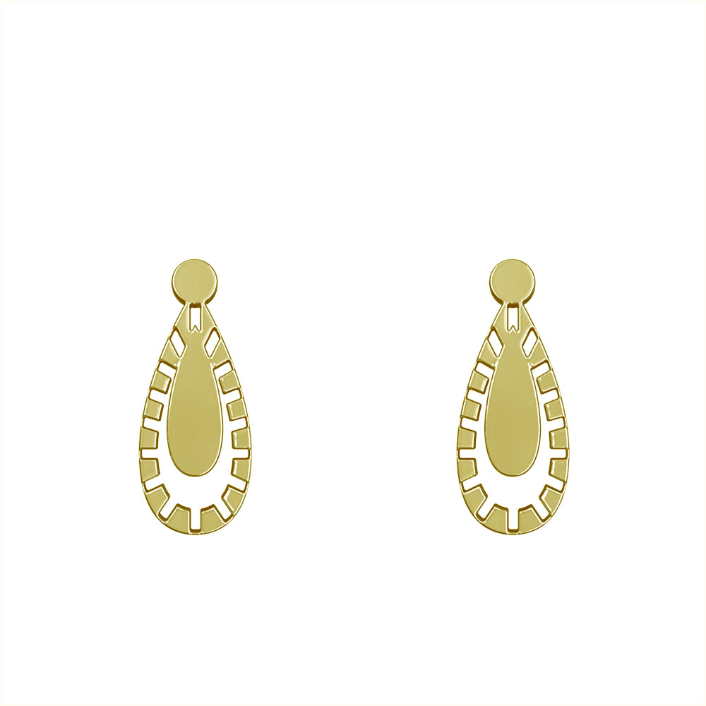 گوشواره طلا 18 عیار زنانه مدوپد مدل هندسی کد GA1-10512