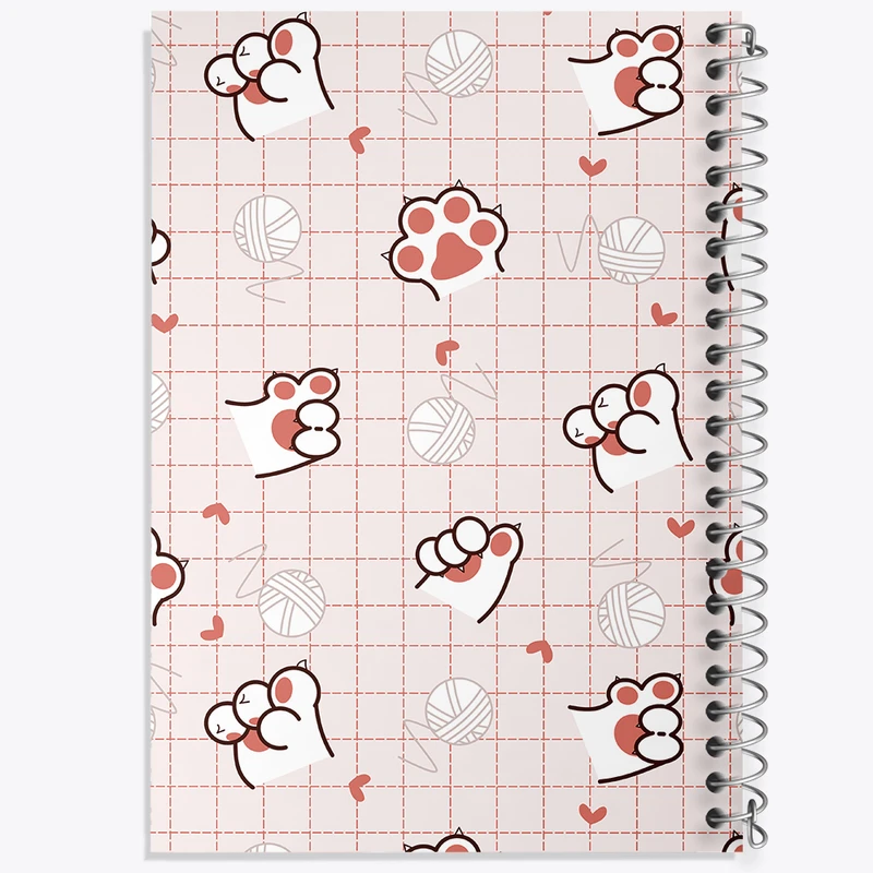 دفتر ژورنال نویسی 50 برگ خندالو مدل نقطه ای طرح پنجه ی گربه کد N406