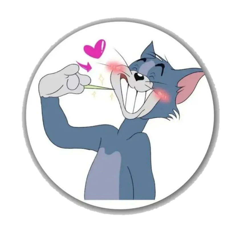 استیکر پارچه و لباس پاد آفرین مدل کارتونی تام و جری موش و گربه بامزه جذاب کد 1542