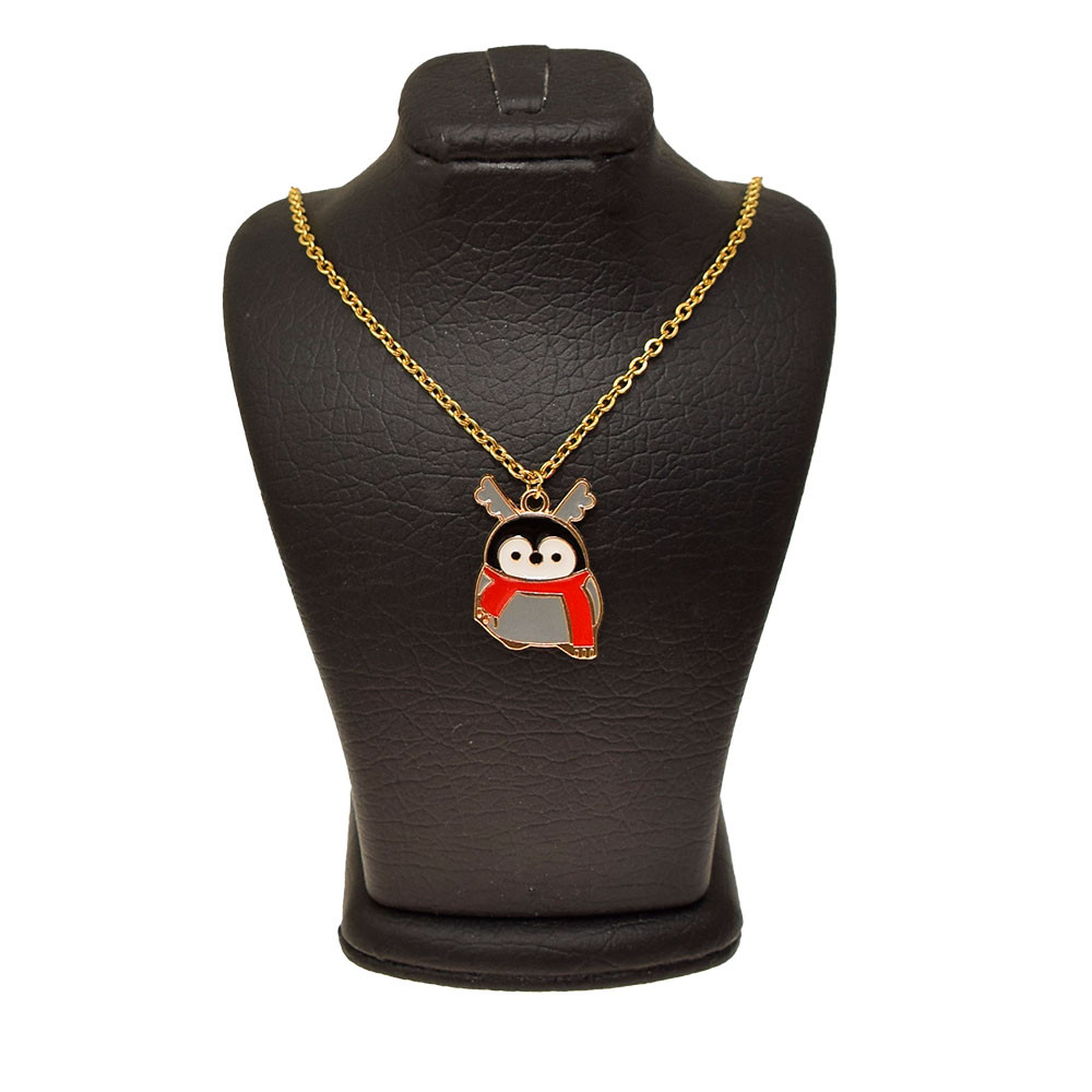 گردنبند دخترانه دلنار گالری مدل پنگوئن کریسمسی گردنبند دخترانه دلنار گالری مدل پنگوئن کریسمسی