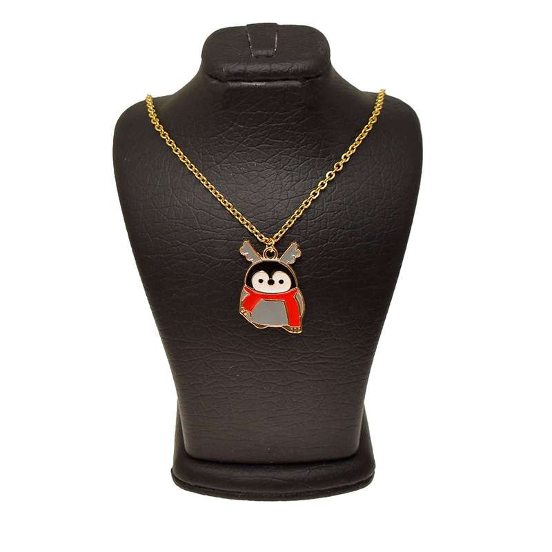 گردنبند دخترانه دلنار گالری مدل پنگوئن کریسمسی گردنبند دخترانه دلنار گالری مدل پنگوئن کریسمسی