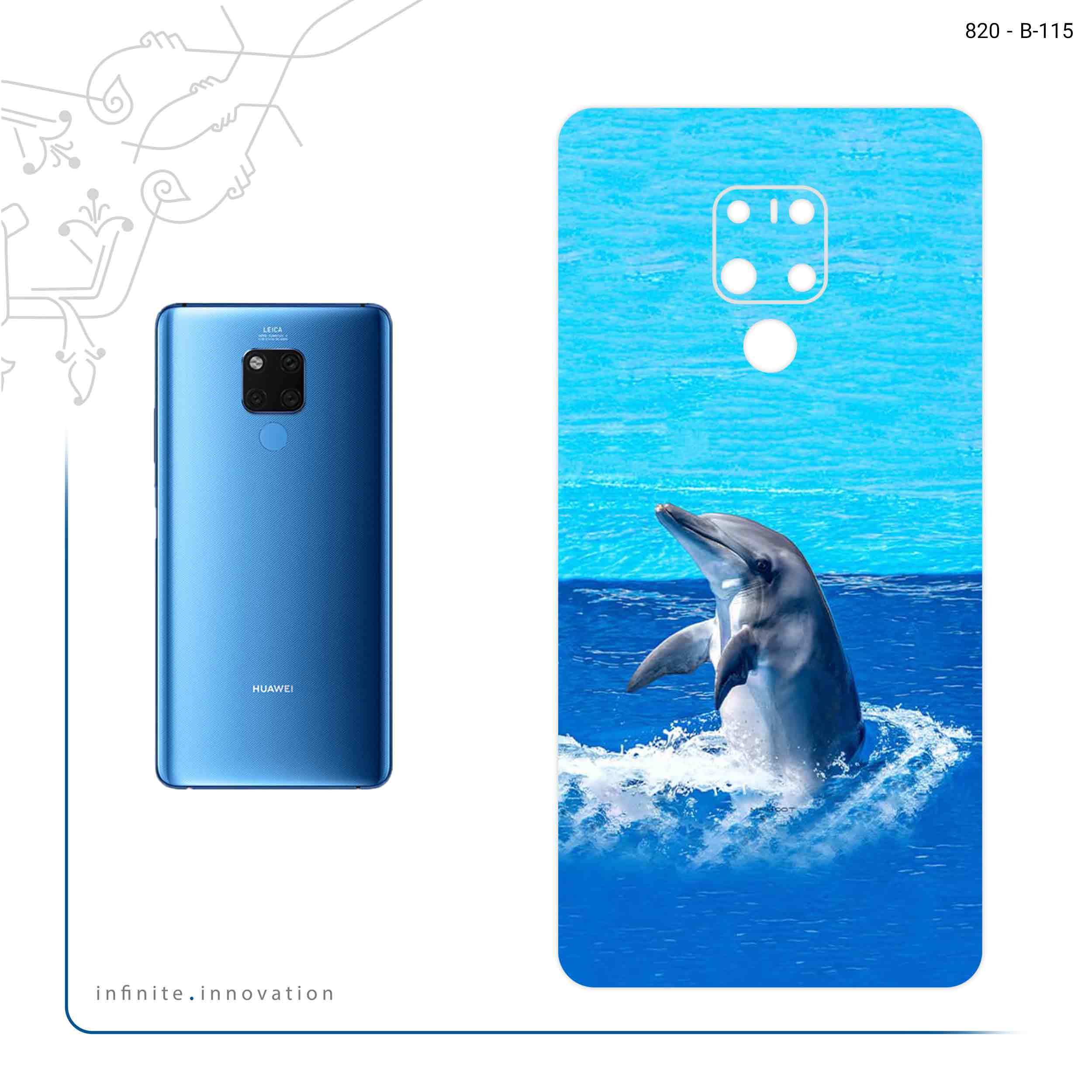 برچسب پوششی ماهوت مدل Dolphin مناسب برای گوشی موبایل هوآوی Mate 20 X
