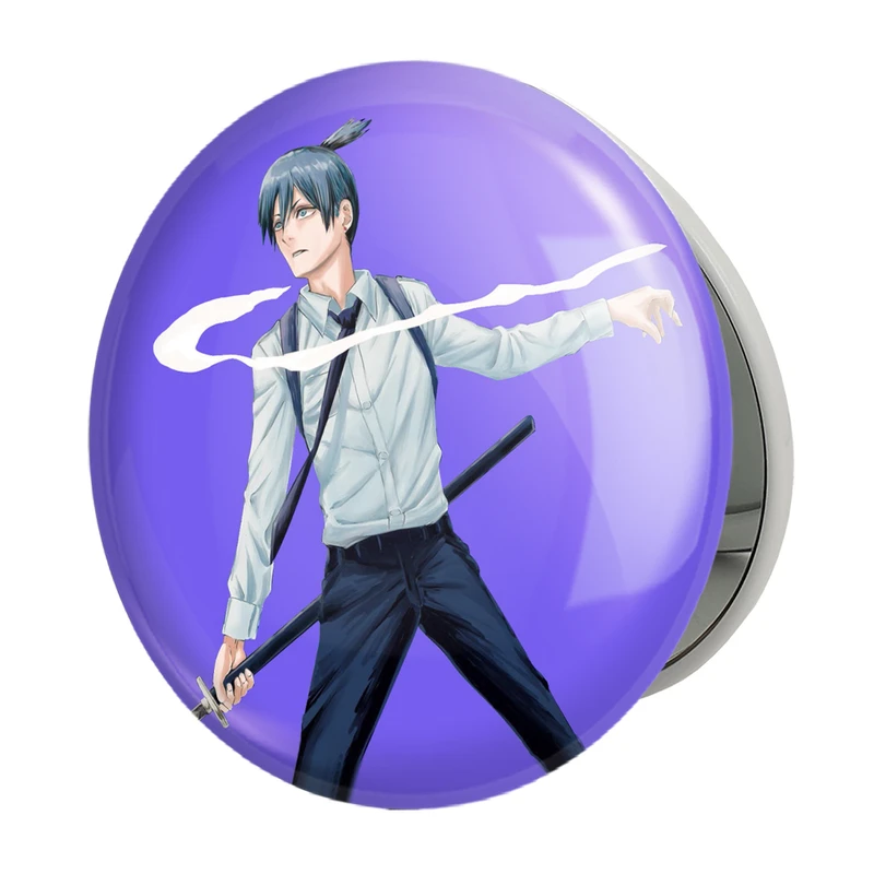 آینه جیبی خندالو طرح هایاکاوا انیمه مرد اره ای Chainsaw Man مدل تاشو کد 17969 