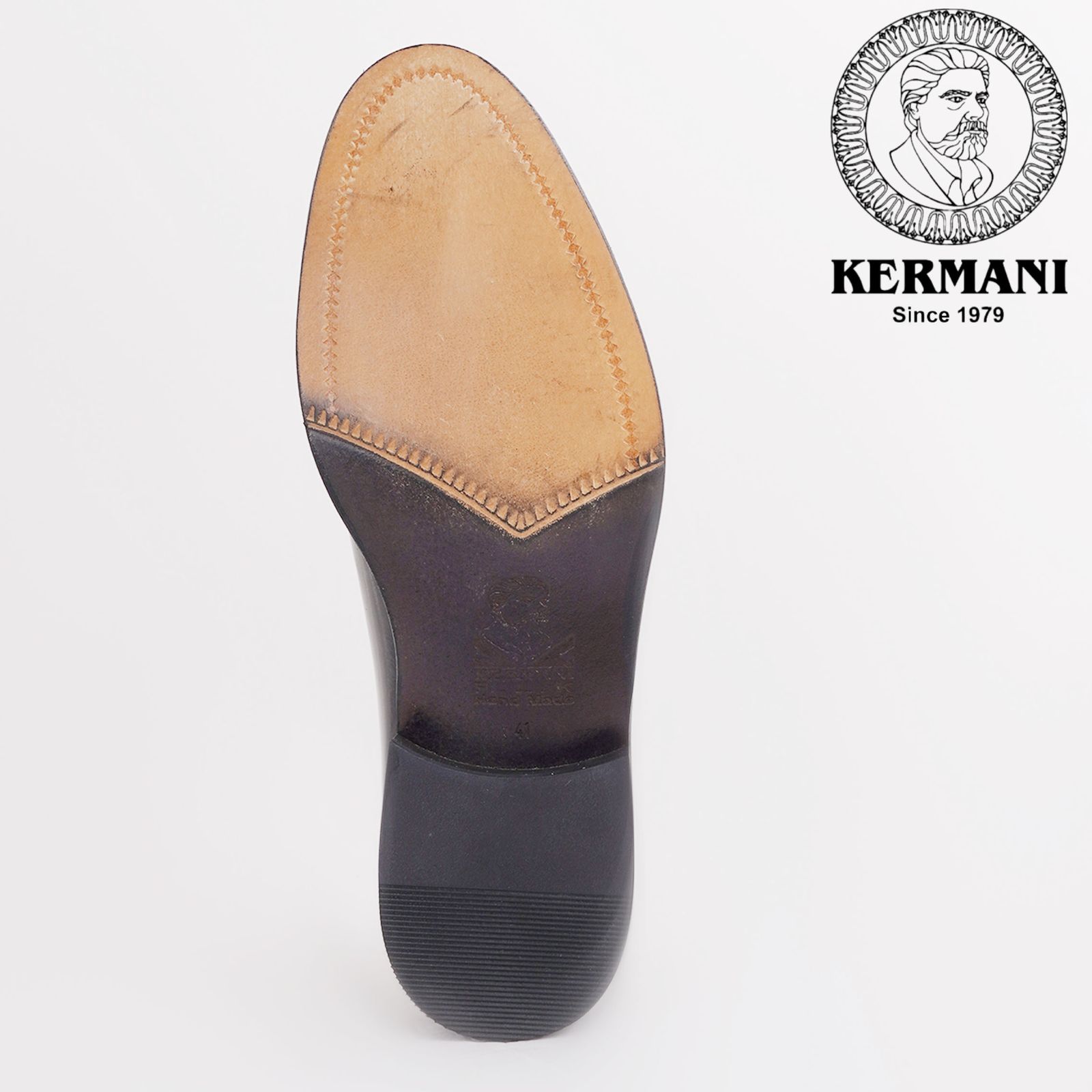 کفش مردانه کرمانی مدل تمام چرم طبیعی ورنی دستدوز کد 1072 رنگ مشکی  -  - 5