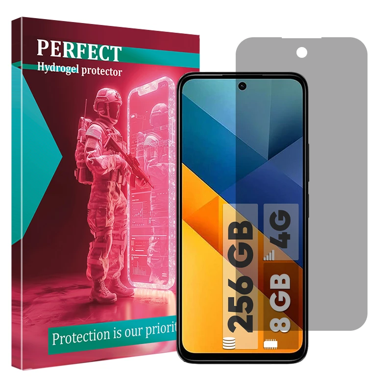 محافظ صفحه نمایش حریم شخصی پرفکت مدل Tough مناسب برای گوشی موبایل شیائومی Poco M6 4G