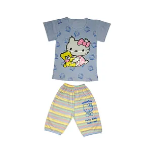 ست تی شرت و شلوارک دخترانه مدل پولک دورو کد 5