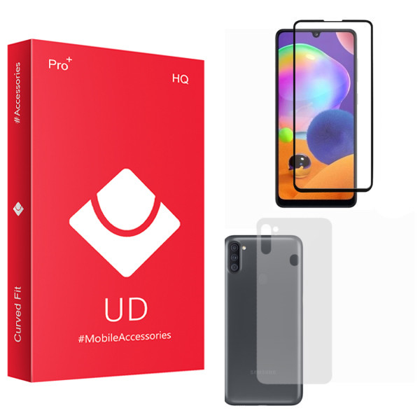 محافظ صفحه نمایش یو دی مدل HQ مناسب برای گوشی موبایل سامسونگ Galaxy A11 به همراه محافظ پشت گوشی