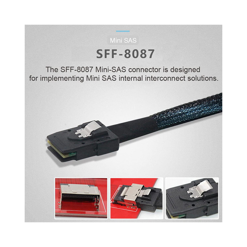 کابل تبدیل Mini SAS SFF-8087 به چهار پورت 29pin SFF-8482 با تغذیه ساتا 15 پین اسمارطور مدل SM275