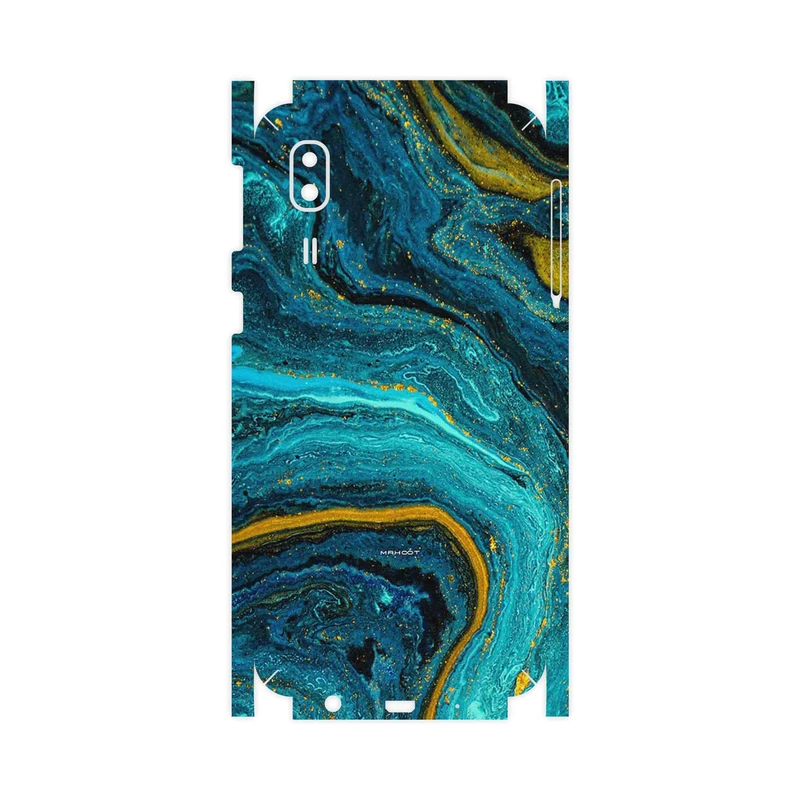 برچسب پوششی ماهوت مدل Turquoise marblewith golden streaks-FullSkin مناسب برای گوشی موبایل سامسونگ Galaxy A2 Core
