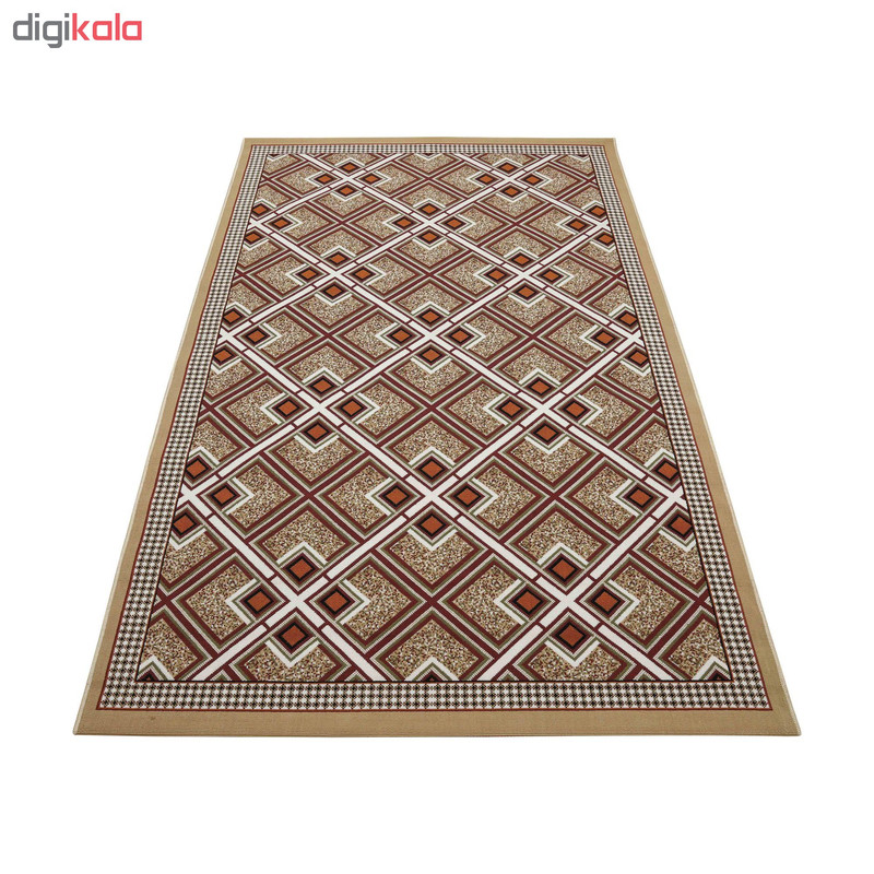 گلیم ماشینی دنیای فرش طرح هندسی