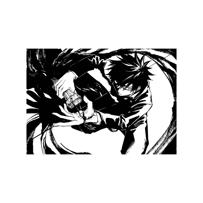 استیکر لپ تاپ و موبایل مدل انیمه طرح جوجوتسو کایسن مگومی فوشیگورو Jujutsu Kaisen Megumi Fushiguro کد 2265