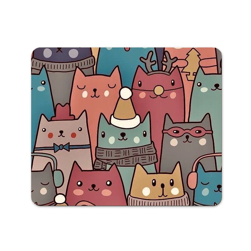 ماوس پد پاد آفرین مدل گربه های رنگی کد 669 سایز 24*19 سانتی متر