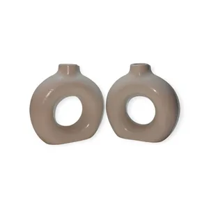 گلدان سنگی طرح دوناتی بسته ۲ عددی 