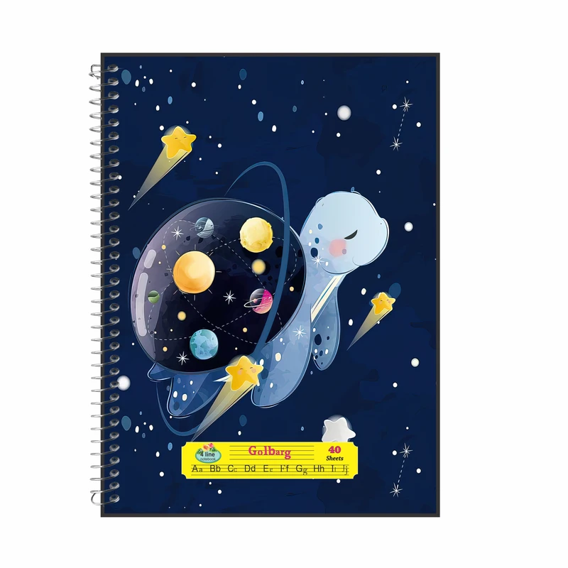 دفتر زبان 40 برگ گلبرگ طرح لاک پشت کد 4546