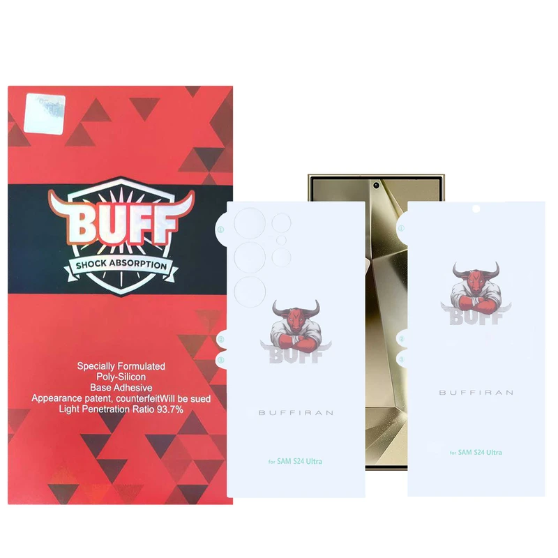 محافظ صفحه نمایش بوف مدل HydroBull مناسب برای گوشی موبایل سامسونگ Galaxy S24 Ultra به همراه محافظ پشت گوشی
