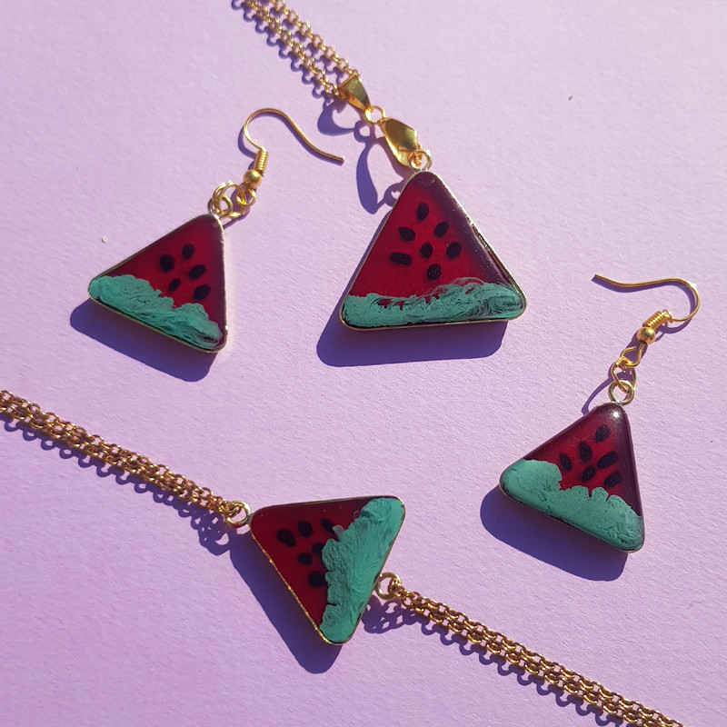 نیم ست دخترانه مدل رزینی هندوانه