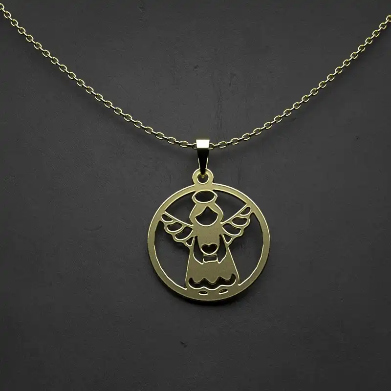 گردنبند طلا 18 عیار زنانه مدوپد مدل لوزی اسلیمی کد CA10213