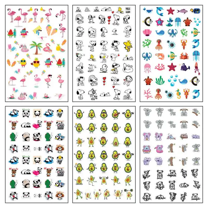 برچسب لنز ناخن طرح هاوایی کادو کد N67 بسته 6 عددی