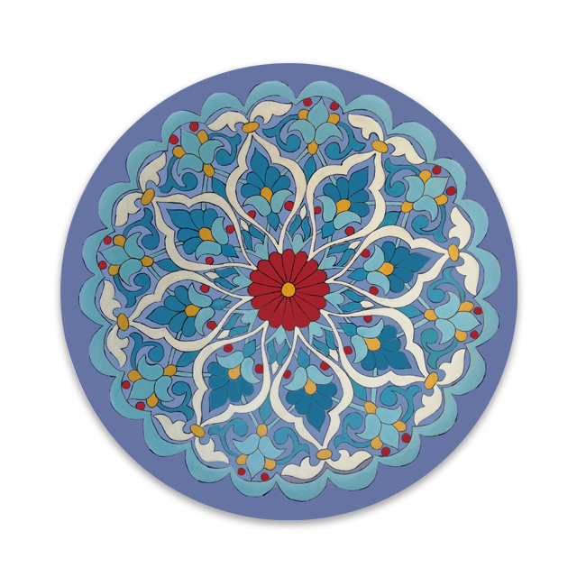 بشقاب دیوارکوب سفالی مدل اسلیمی کد N23
