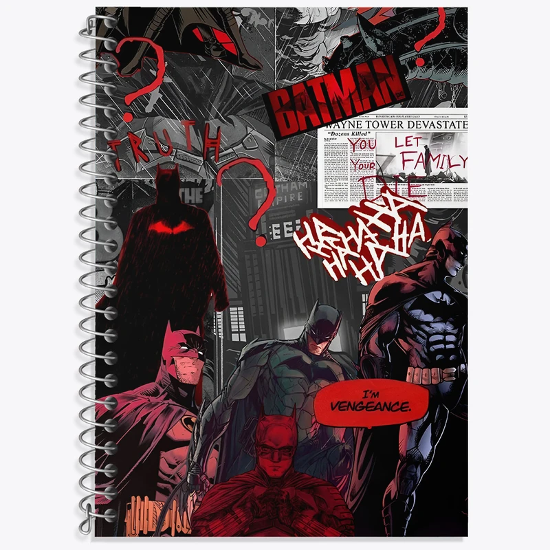 دفتر زبان 50 برگ خندالو مدل دو خط طرح بتمن (Batman) کد N2691