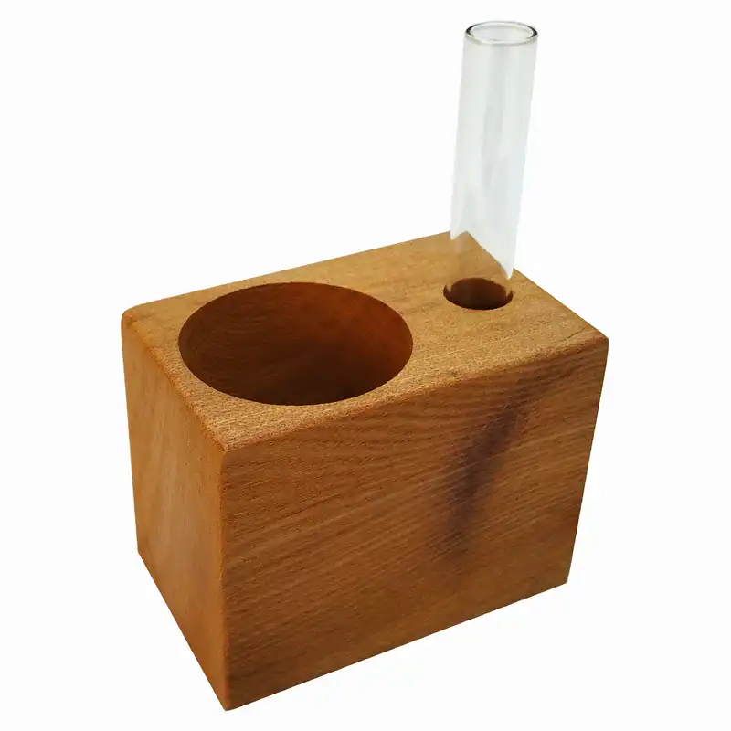 گلدان چوبی مدل تک رخ