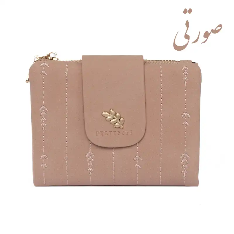 کیف پول زنانه پرتیزس مدل دوخت و برگ کد 2020045