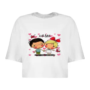 کراپ‌تاپ آستین کوتاه زنانه مدل LOVE کد L73 S