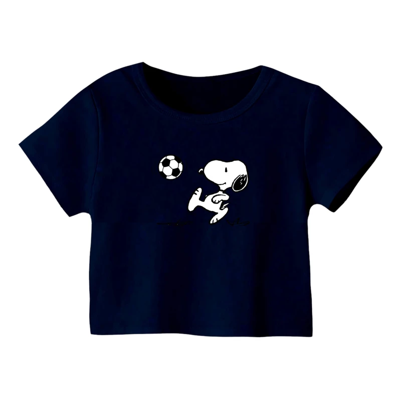 کراپ‌ تی‌شرت آستین کوتاه زنانه مدل اسنوپی کد 11