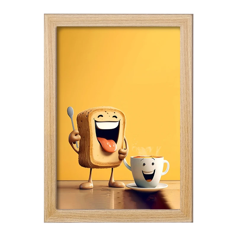 تابلو خندالو مدل نان تست و قهوه ی کیوت کد F5924