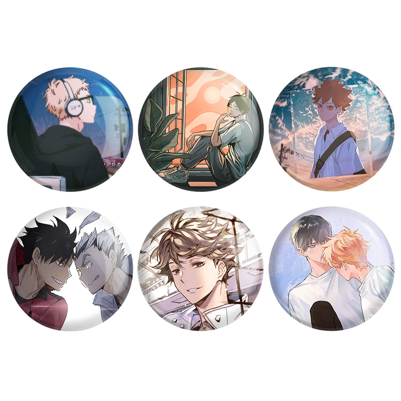 مگنت خندالو طرح انیمه هایکیو Haikyu کد 982A مجموعه 6 عددی