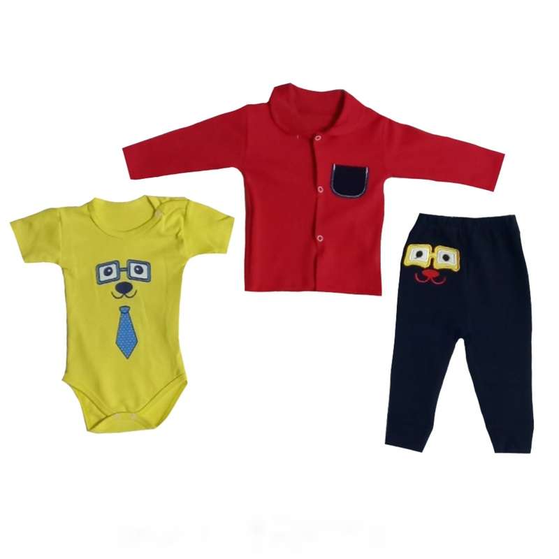 ست 3 تکه لباس نوزادی کد 087