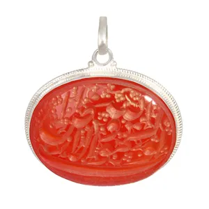 آویز گردنبند نقره زنانه بازرگانی میلادی مدل عقیق کد PK_170