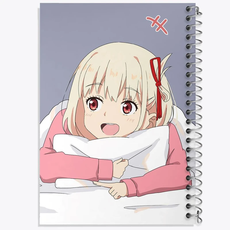 دفتر ژورنال نویسی 50 برگ خندالو مدل نقطه ای طرح چیساتو انیمه لیکوریس ریکویل Lycoris Recoil کد 22979