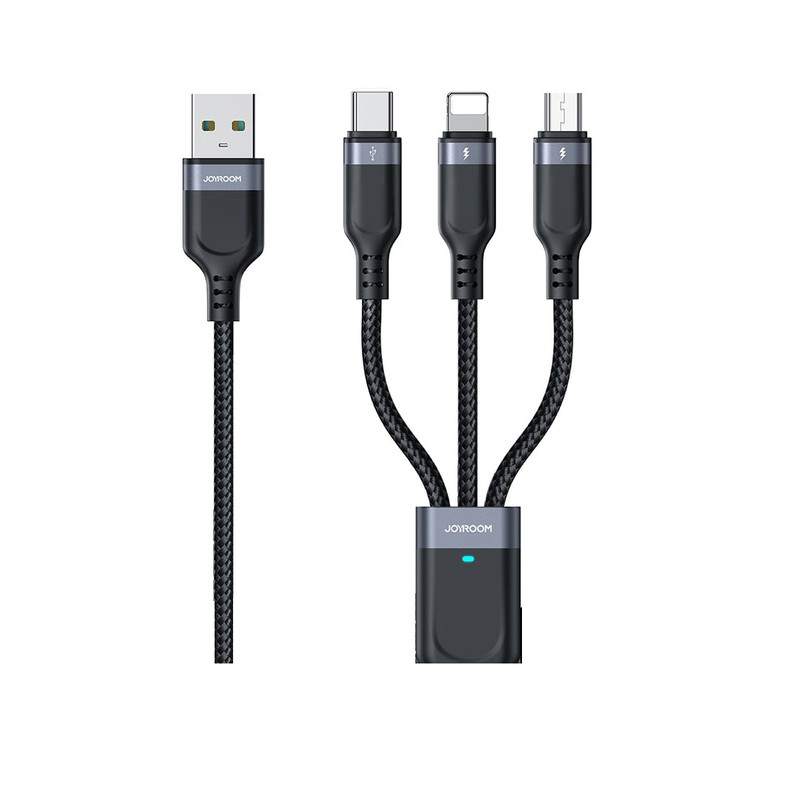 کابل تبدیل USB به لایتنینگ/USB-C/microUSB جوی روم مدل A18 3.5A طول 0.30 متر 