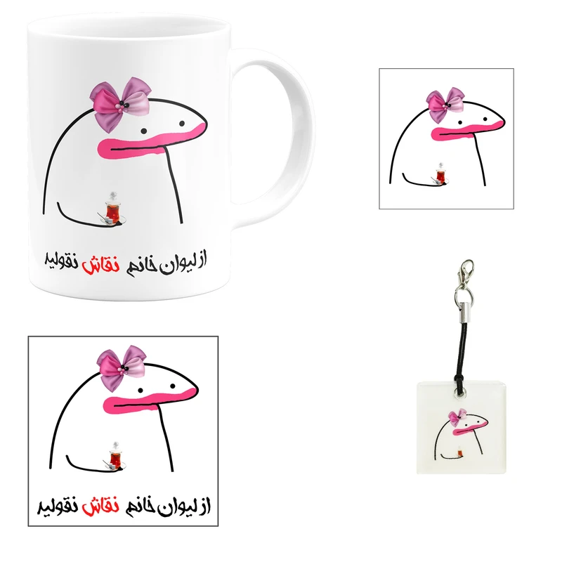 ست هدیه ماگ مدل لیوان شخصی خانم نقاش کد B1 مجموعه 4 عددی