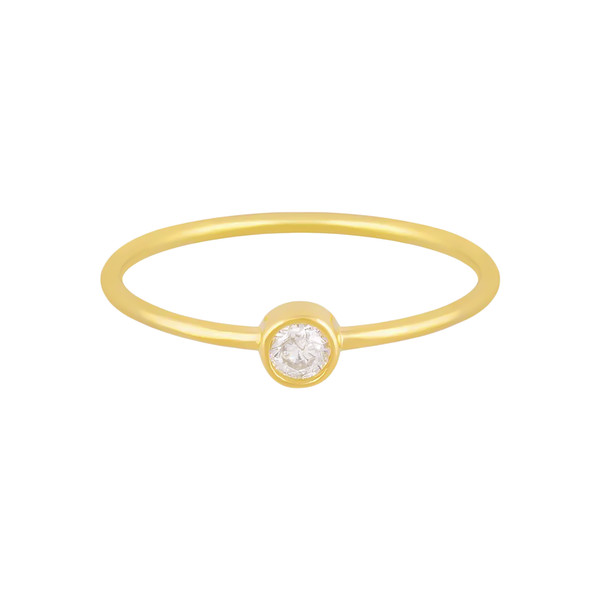 انگشتر طلا 18 عیار زنانه درریس مدل تک نگین رینگ مفتولی سایز 55