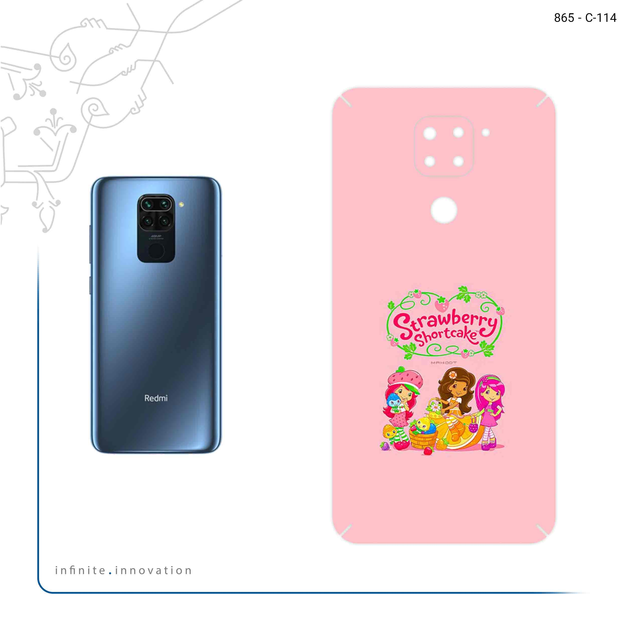 برچسب پوششی ماهوت مدل Strawberry Shortcake مناسب برای گوشی موبایل شیائومی Redmi 10X