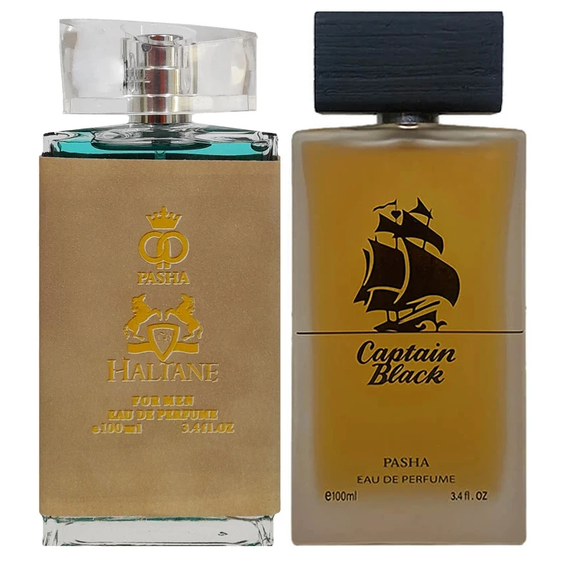 ادو پرفیوم مردانه پاشا مدل هالتان مارلی و کاپیتان بلک با رایحه معتدل حجم 100 میلی لیتر بسته 2 عددی