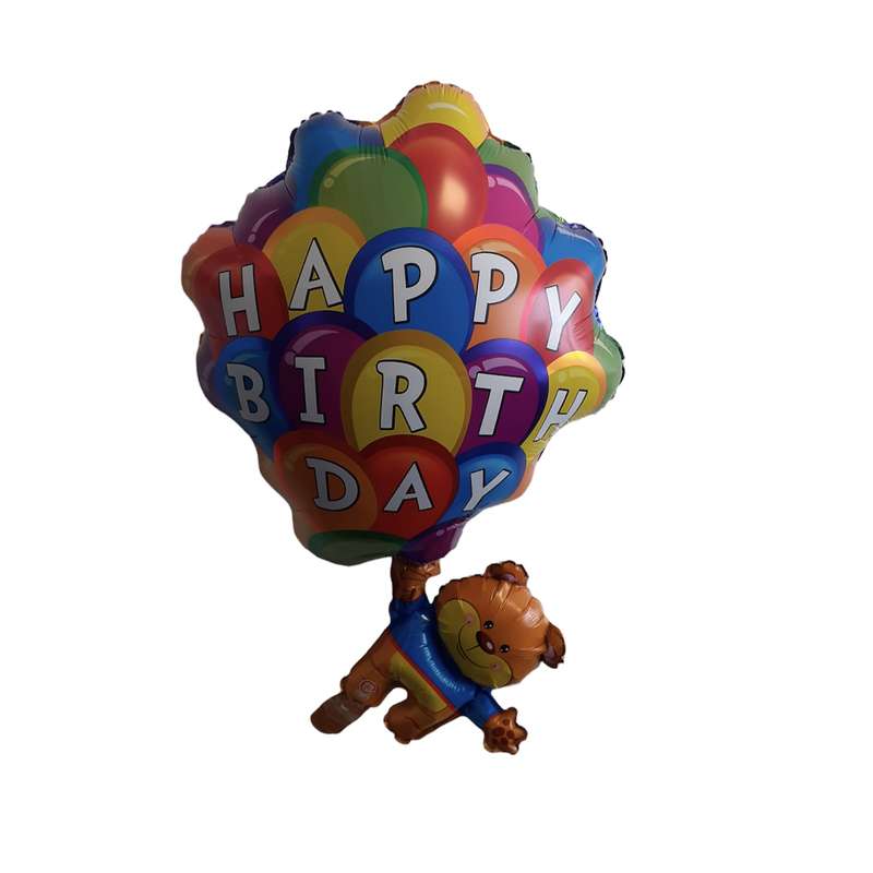 بادکنک فویلی پارتی لند تهران مدل خرس با آویز بادکنک happy birthday کد 1134