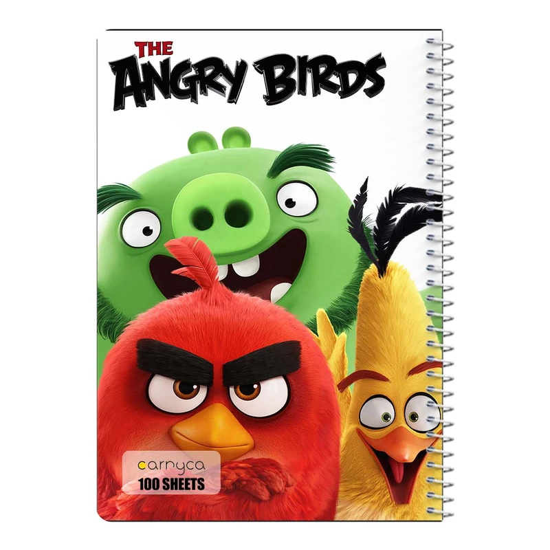 دفتر مشق 100 برگ سیمی کارنیکا طرح پرندگان خشمگین The Angry Birds کد 46267