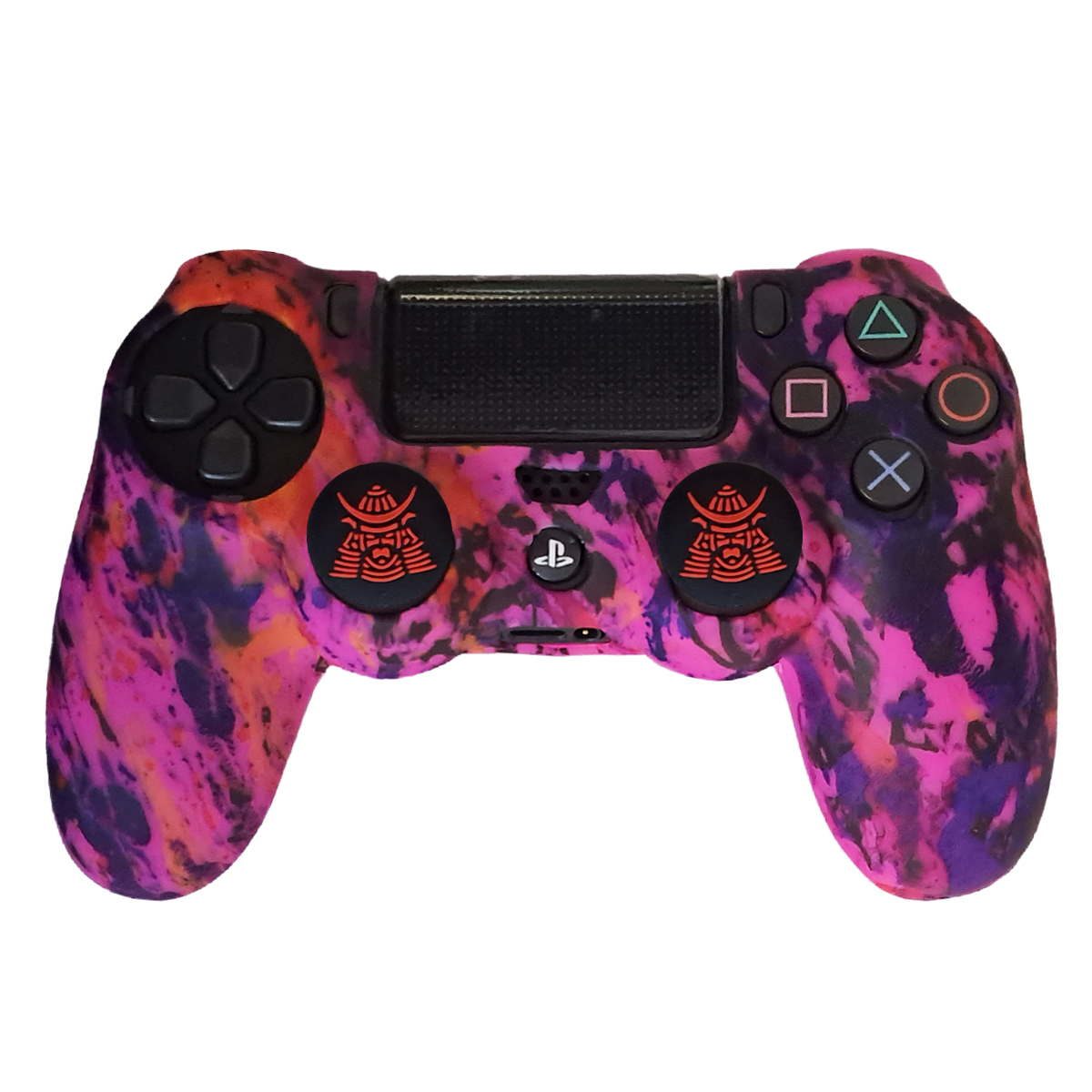 محافظ دسته پلی استیشن 4 طرح رنگارنگ مدل colorful pink PS4296 به همراه روکش آنالوگ