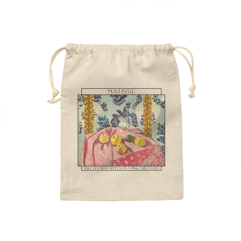 کیسه نان و سبزی ترمه طراحان ایده مدل اشیاء بی جان، سیب روی رومیزی صورتی از ماتیس کد art0659 - M