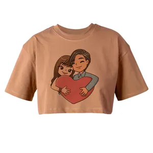 کراپ‌تاپ آستین کوتاه زنانه مدل عشقولانه کد L72 K