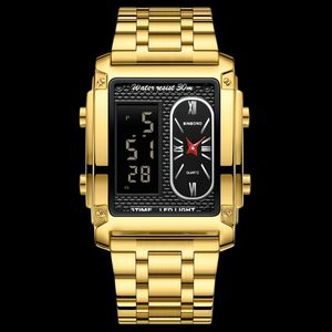 ساعت مچی عقربه‌ای کوارتز مردانه بین باند مدل اسپرت سه زمانه کرنوگراف بند استیل کد ۱.۱ 